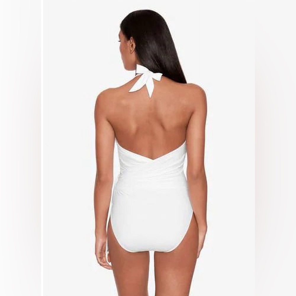 Ralph Lauren White Halter One-Piece Swimsuit - Picture 3 of 4
